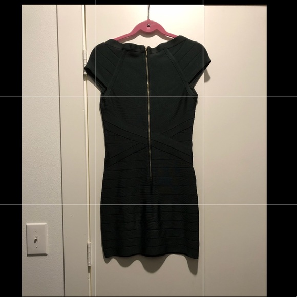 Dark Green BEBE Cocktail Dress - Picture 3 of 6